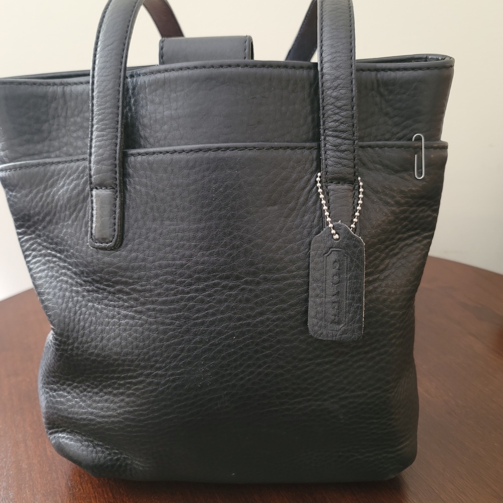 Coach Black Leather Tote Bag
